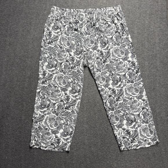 Old Navy Pants - Old Navy Wide Leg Pull On Elastic Waist Pants Womens 2X Plus Black/White Pockets